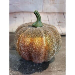 Shiny dark orange pumpkin Halloween fall Decor figure Harvest